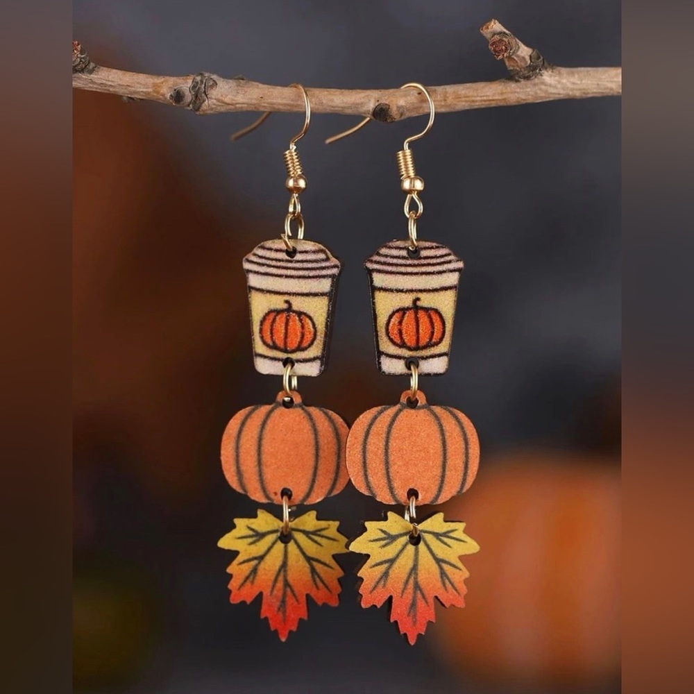 Wooden Fall Eardrop Earrings